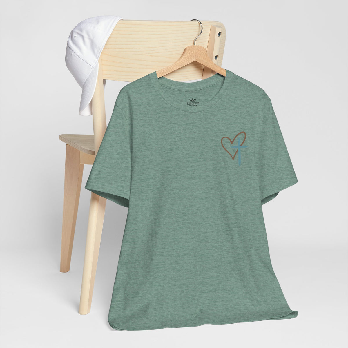 Jesus Has My Back Tee – Heart & Cross Tee