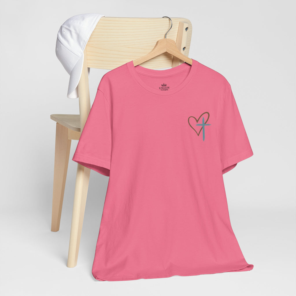 Jesus Has My Back Tee – Heart & Cross Tee