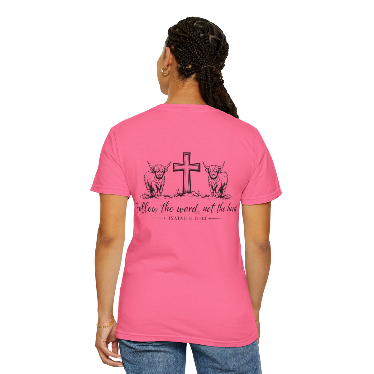 Isaiah 8 Tee Highland Cow Faith Tee-Follow the Word