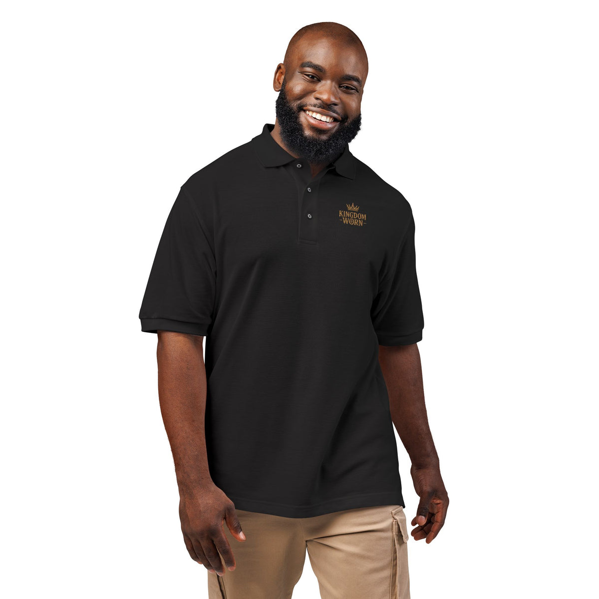 Kingdom Worn Embroidered Kingdom Worn Crown Logo Polo Shirt
