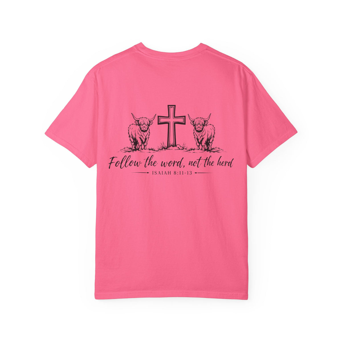 Isaiah 8 Tee Highland Cow Faith Tee-Follow the Word