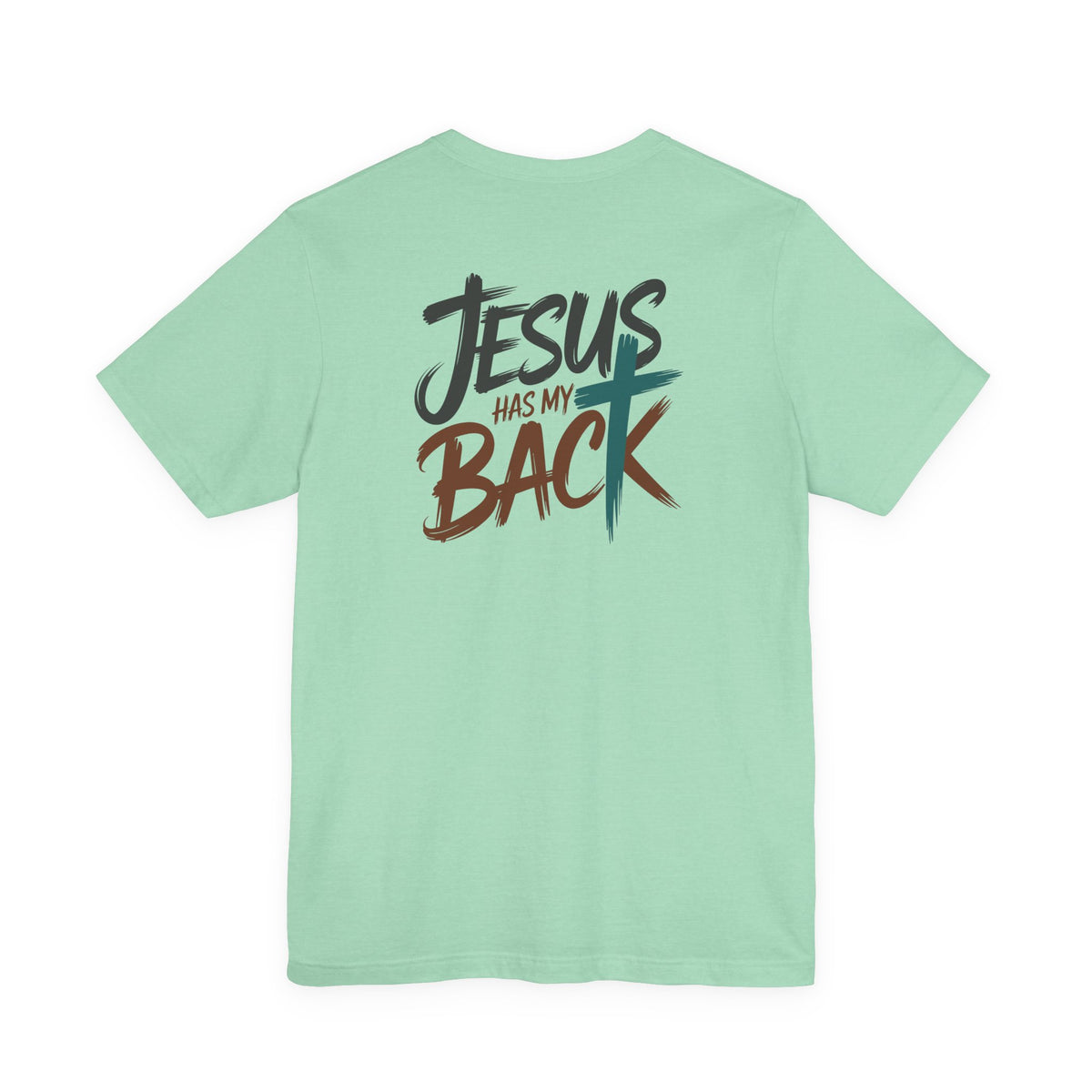 Jesus Has My Back Tee – Heart & Cross Tee