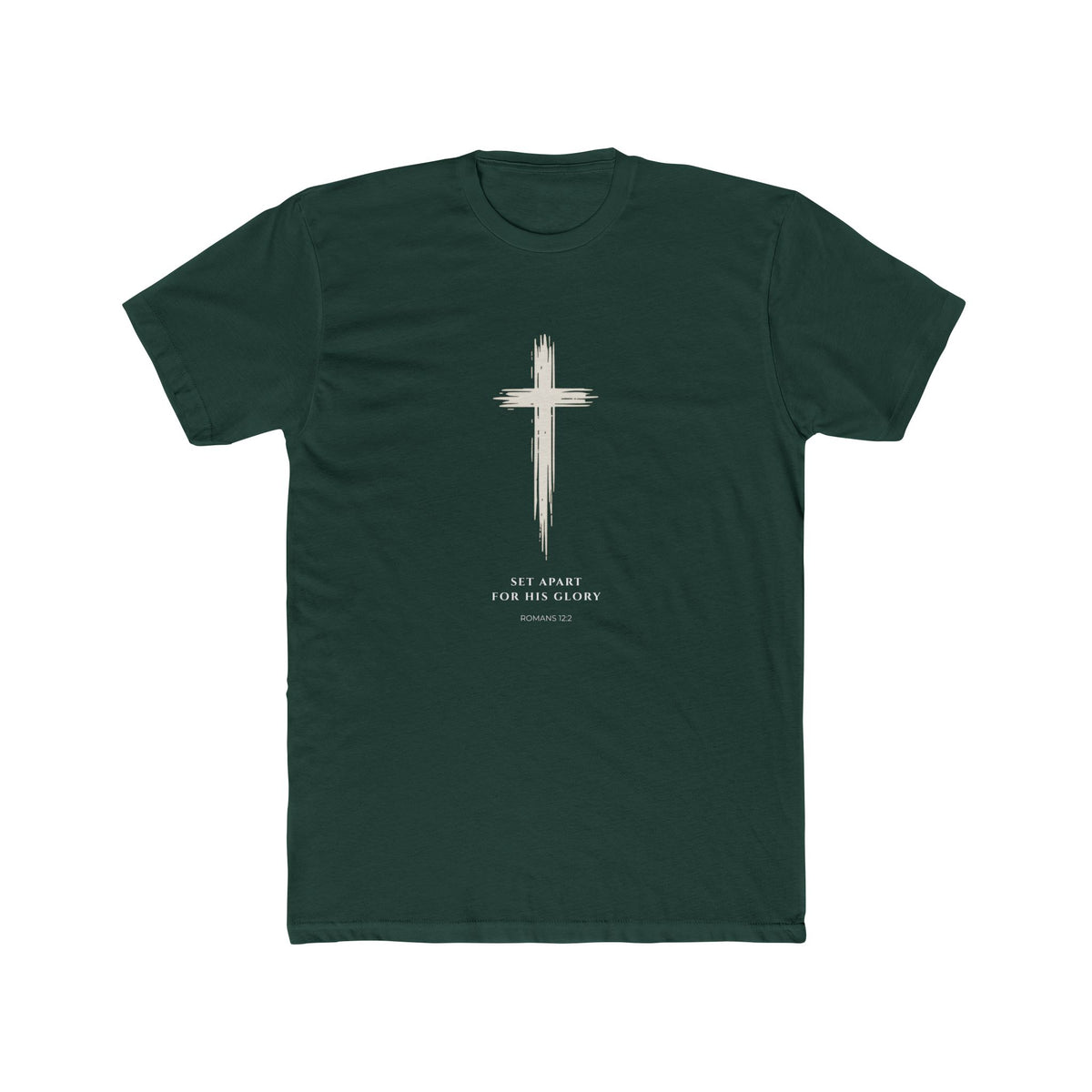 Romans 12:2 Cross Faith Tee-Set Apart for His Glory