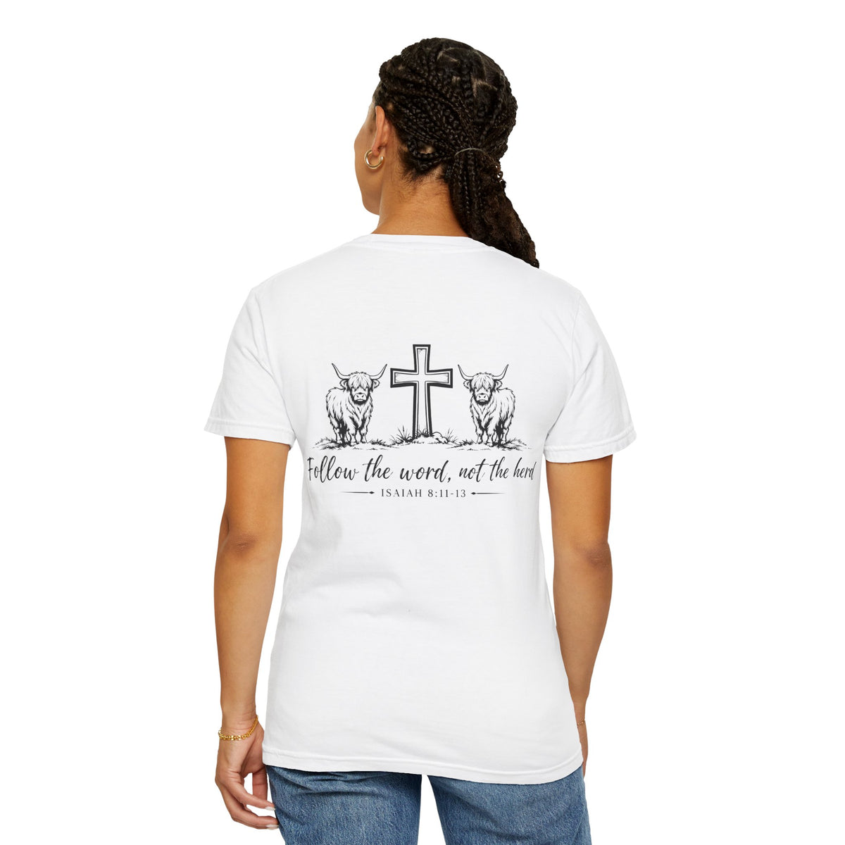 Isaiah 8 Tee Highland Cow Faith Tee-Follow the Word