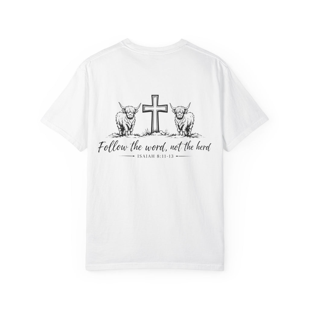 Isaiah 8 Tee Highland Cow Faith Tee-Follow the Word