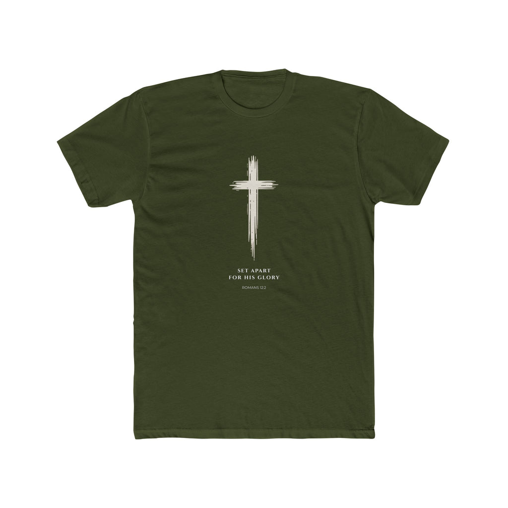 Romans 12:2 Cross Faith Tee-Set Apart for His Glory