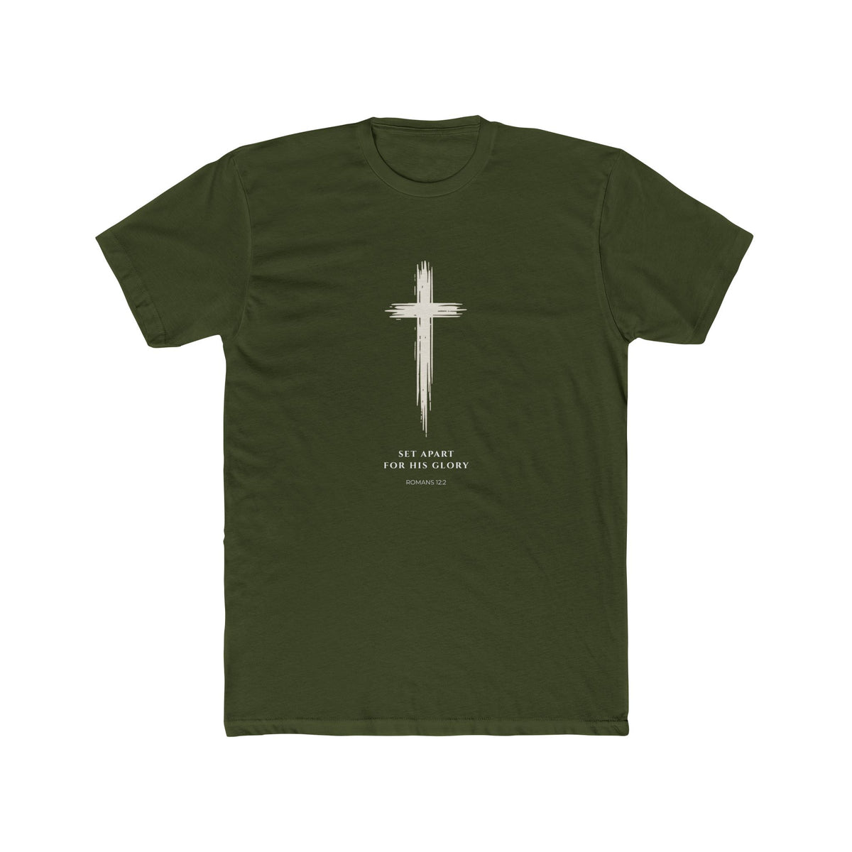 Romans 12:2 Cross Faith Tee-Set Apart for His Glory