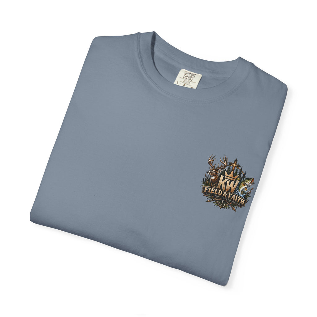 Hooked on a Greater Purpose Christian Fishing T-Shirt — Colossians 3:2