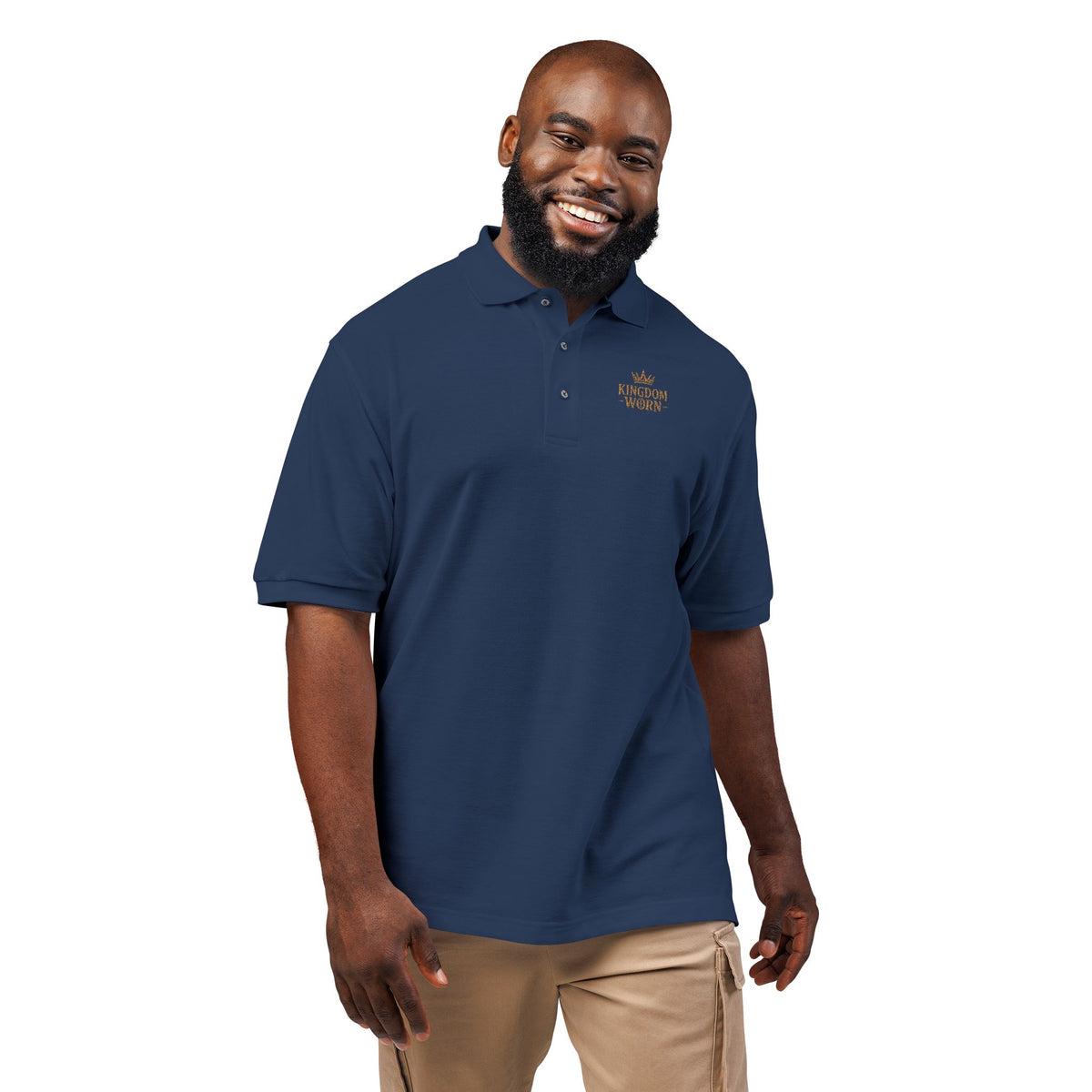 Embroidered Kingdom Worn Crown Logo Polo Shirt