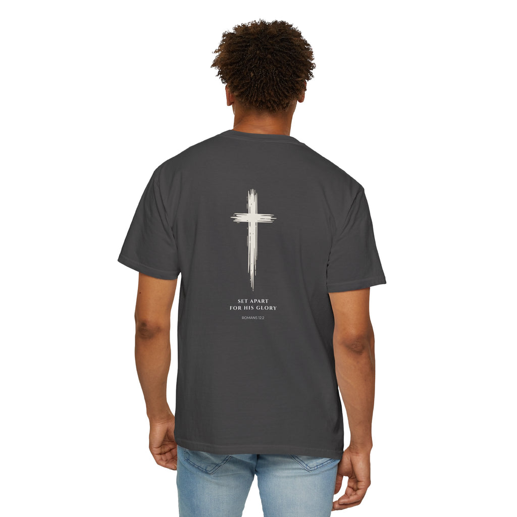Romans 12:2 Cross Faith Tee-Set Apart for His Glory