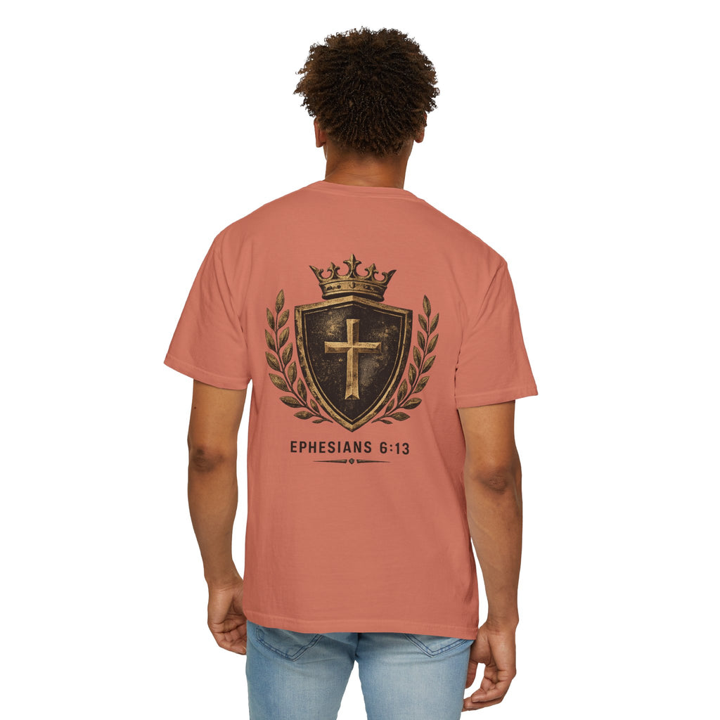Ephesians 6:13 Christian T-Shirt — Shield & Crown