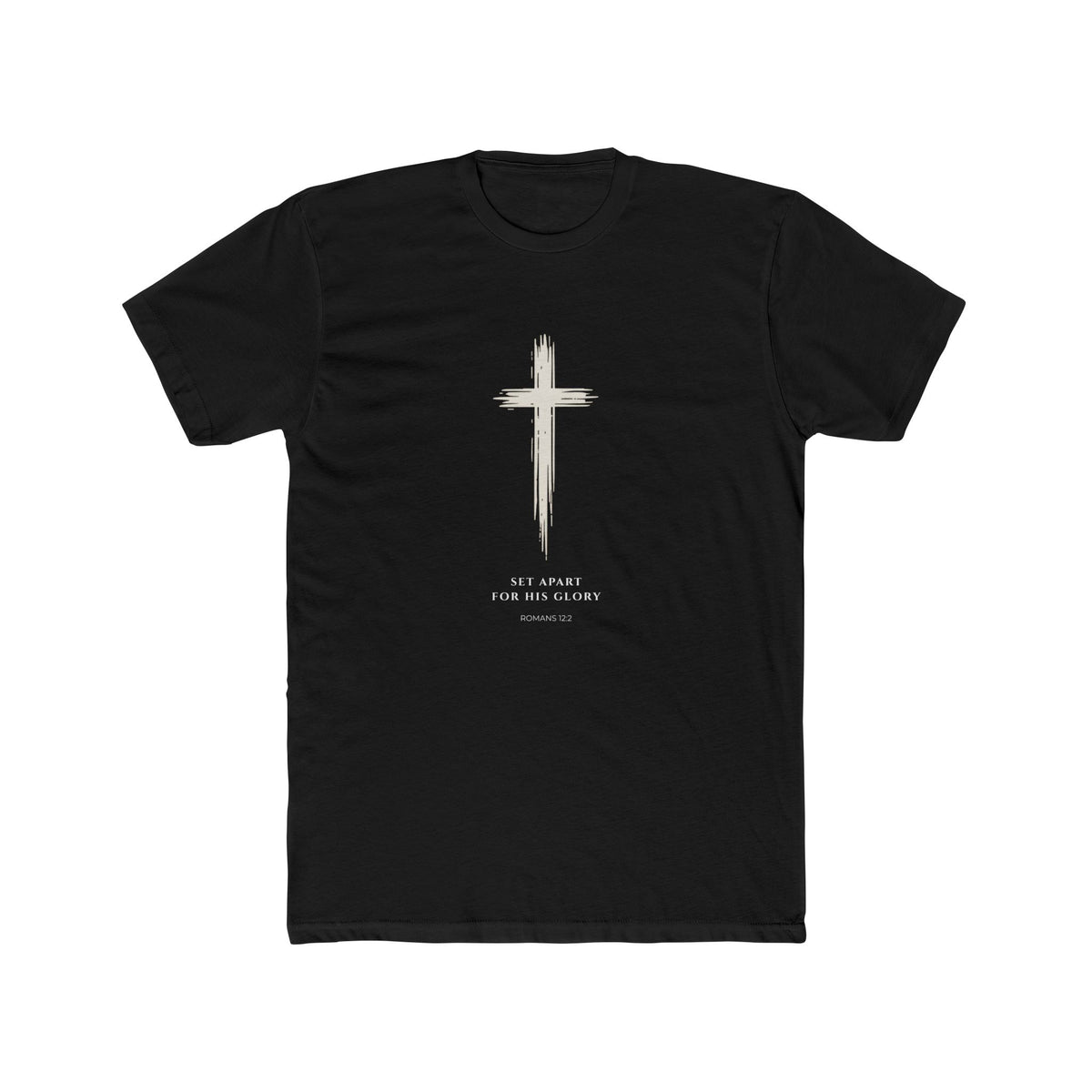 Romans 12:2 Cross Faith Tee-Set Apart for His Glory