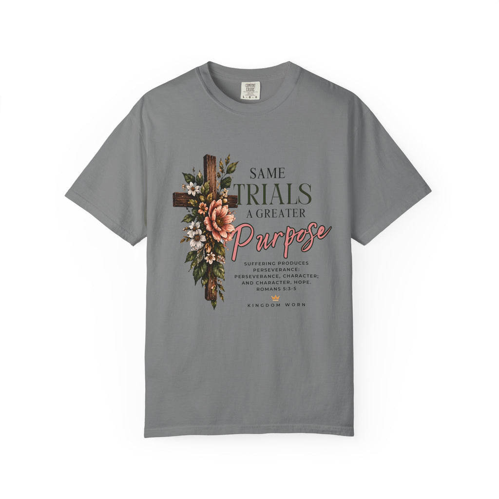 Same Trials, A Greater Purpose – Romans 5:3–5 Christian Print Tee