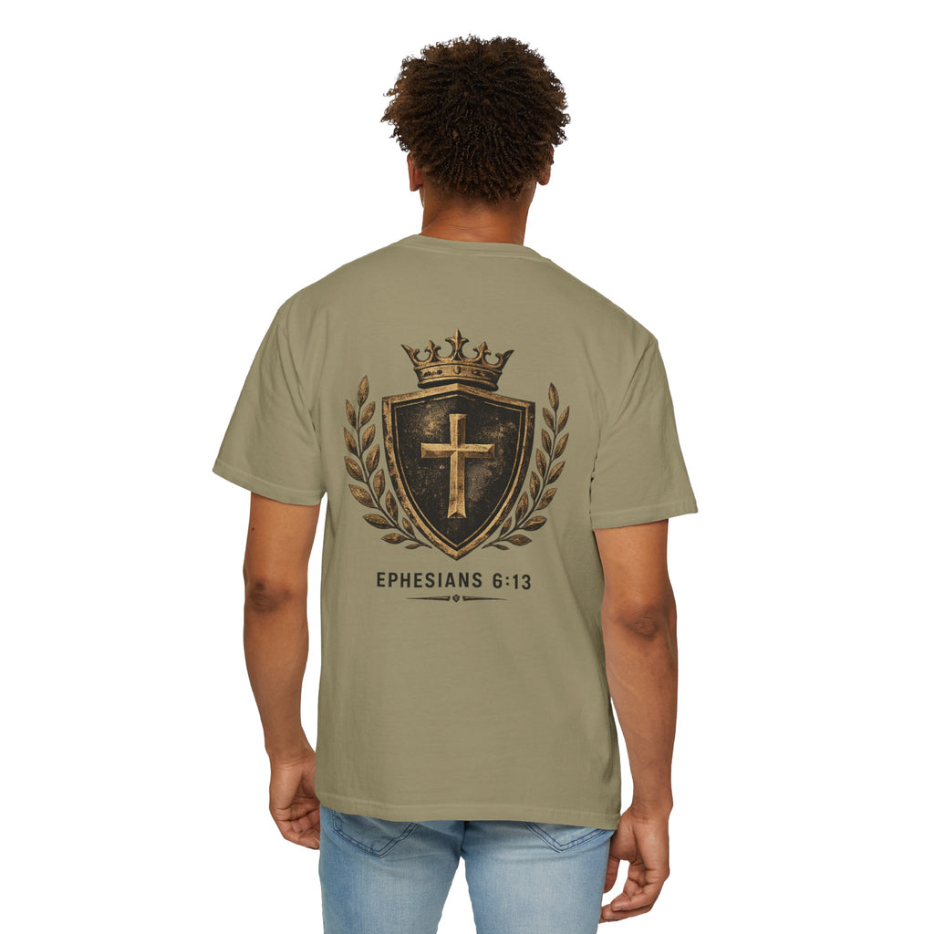 Ephesians 6:13 Christian T-Shirt — Shield & Crown