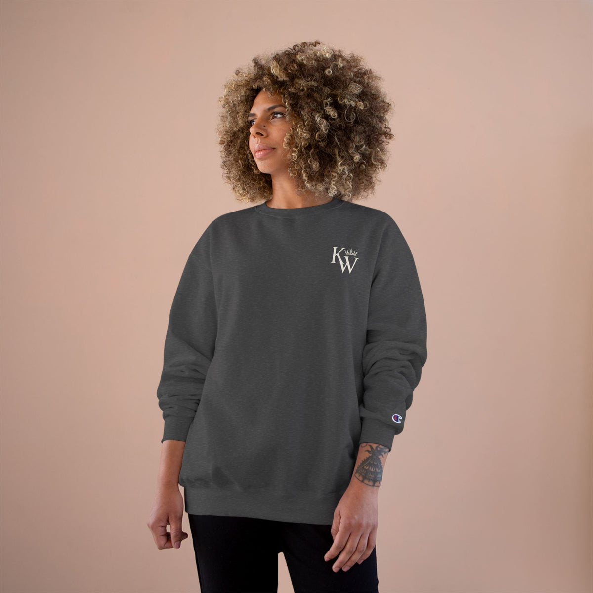 Greater Is He – 1 John 4:4 Lion Back Print Christian Crewneck