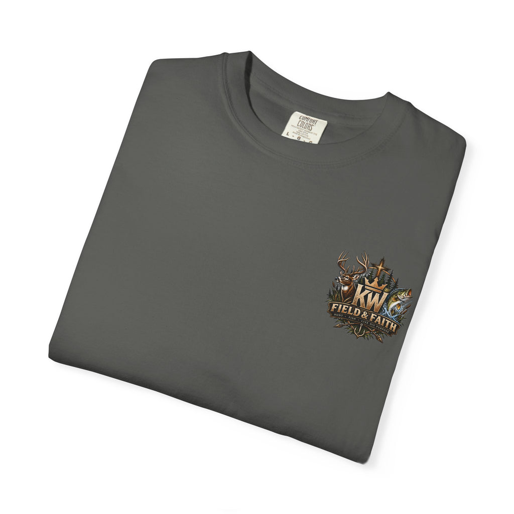 Hooked on a Greater Purpose Christian Fishing T-Shirt — Colossians 3:2