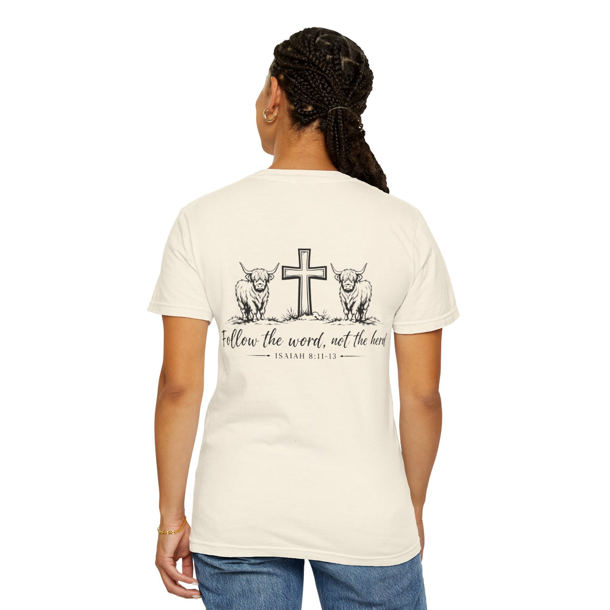 Isaiah 8 Tee Highland Cow Faith Tee-Follow the Word
