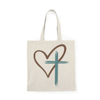 Heart & Cross Natural Tote Bag-Faith Carryall