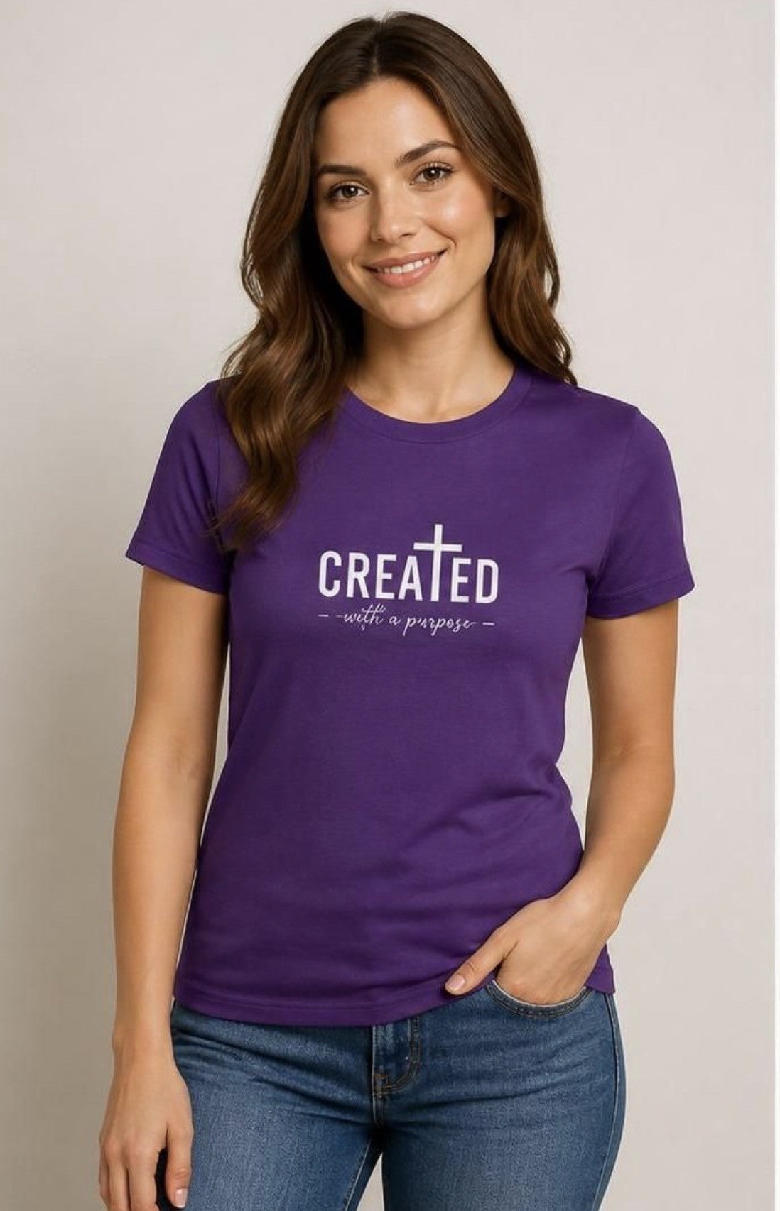 Kingdom Worn Created With a Purpose Women's Christian T Shirt