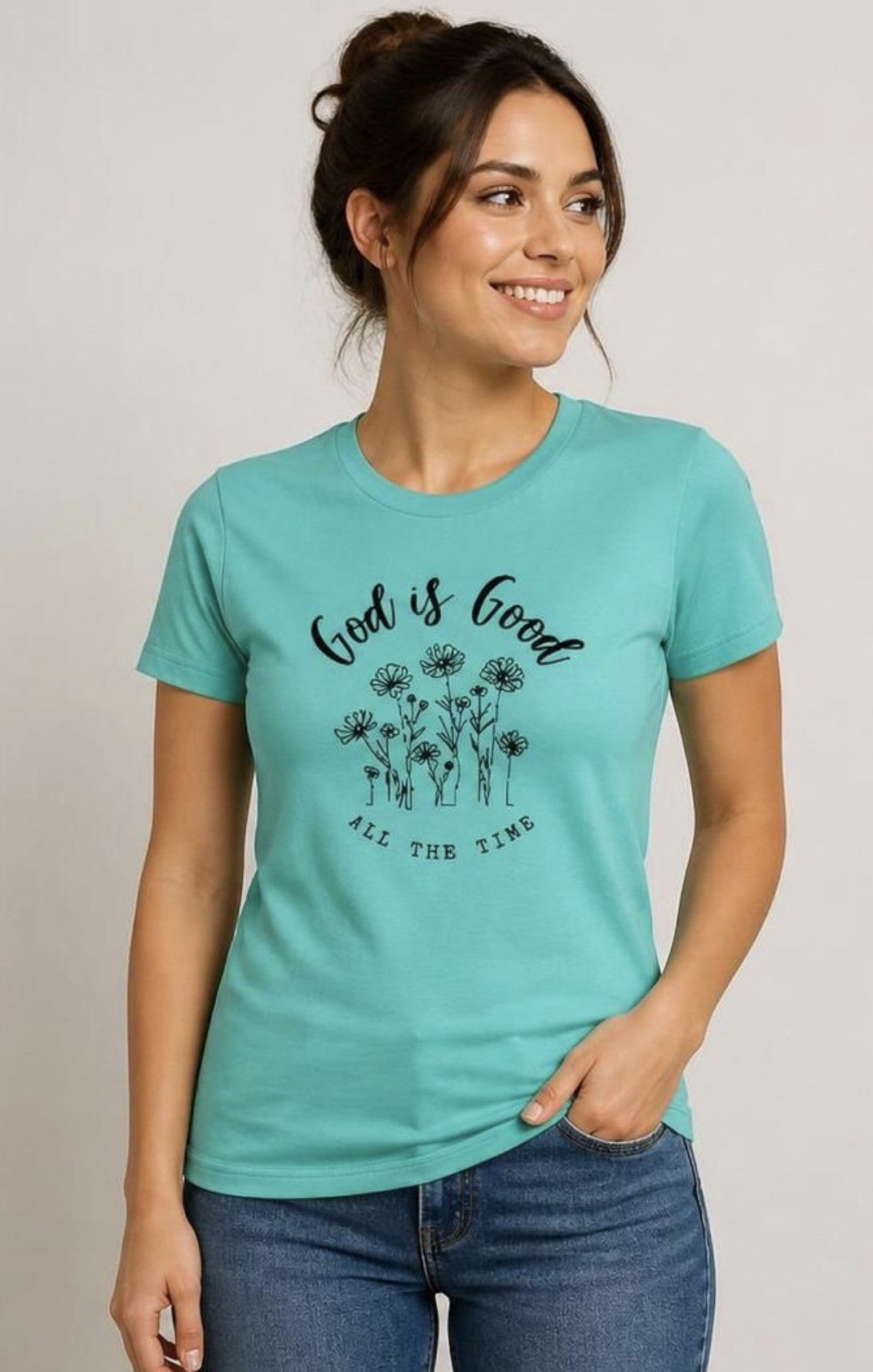 Kingdom Worn God Is Good All The Time Women's Floral Tee