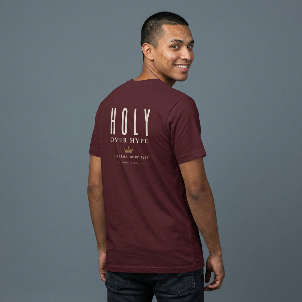 Kingdom Worn Holy Over Hype Romans 12:2 Tee