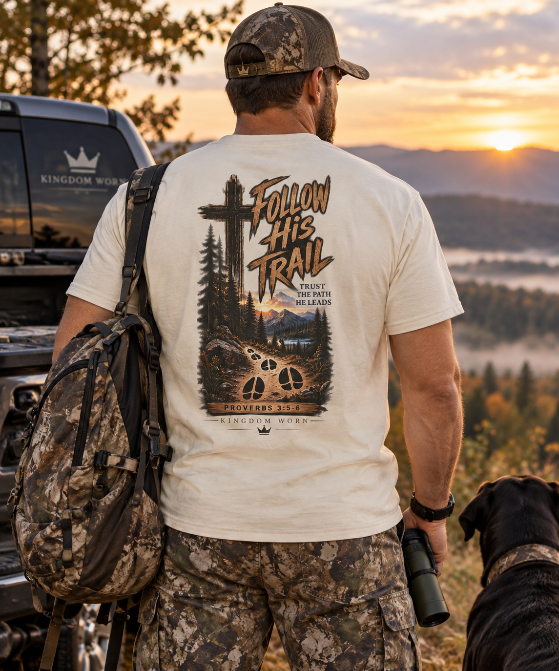 Follow His Trail Trust His Path Christian T-Shirt