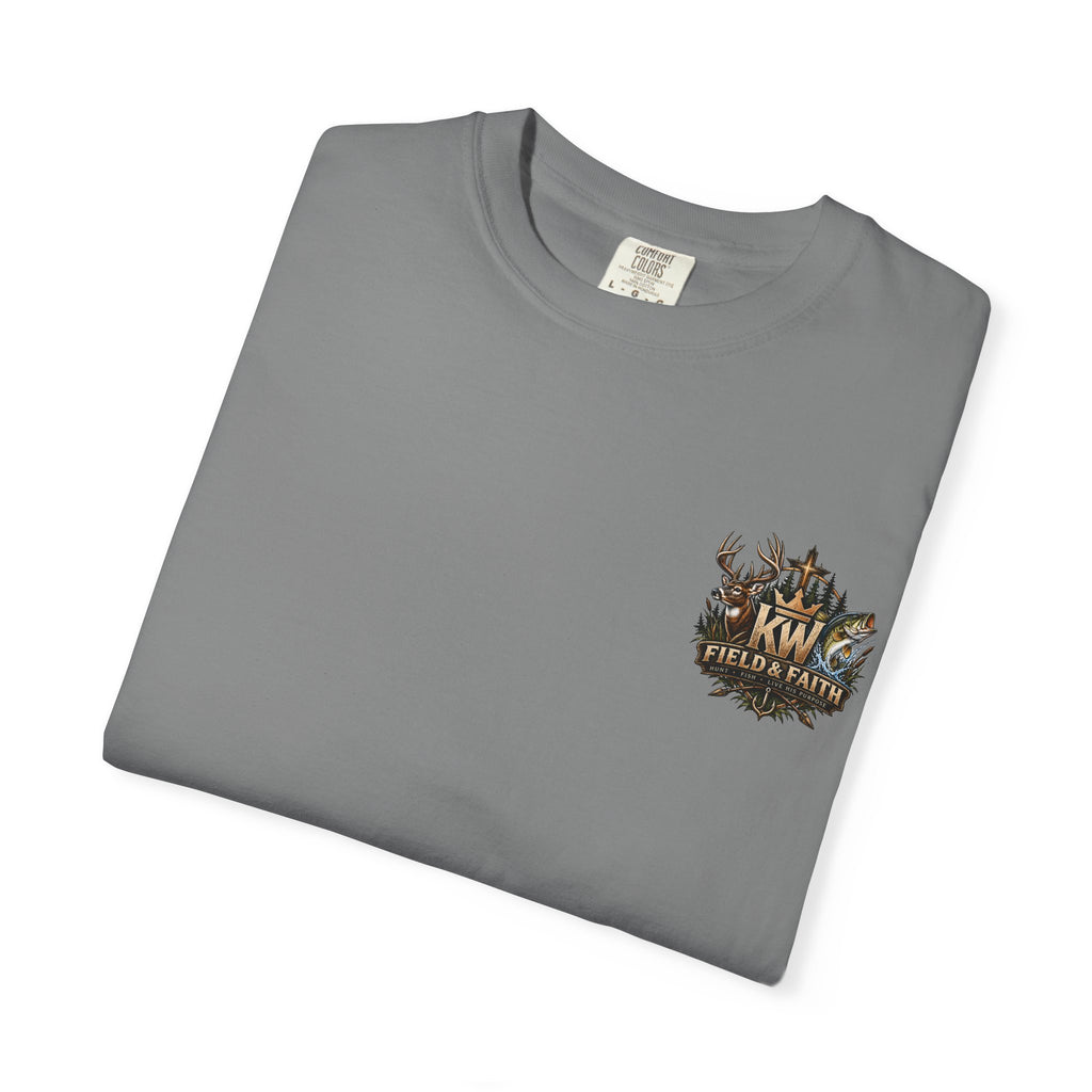 Hooked on a Greater Purpose Christian Fishing T-Shirt — Colossians 3:2