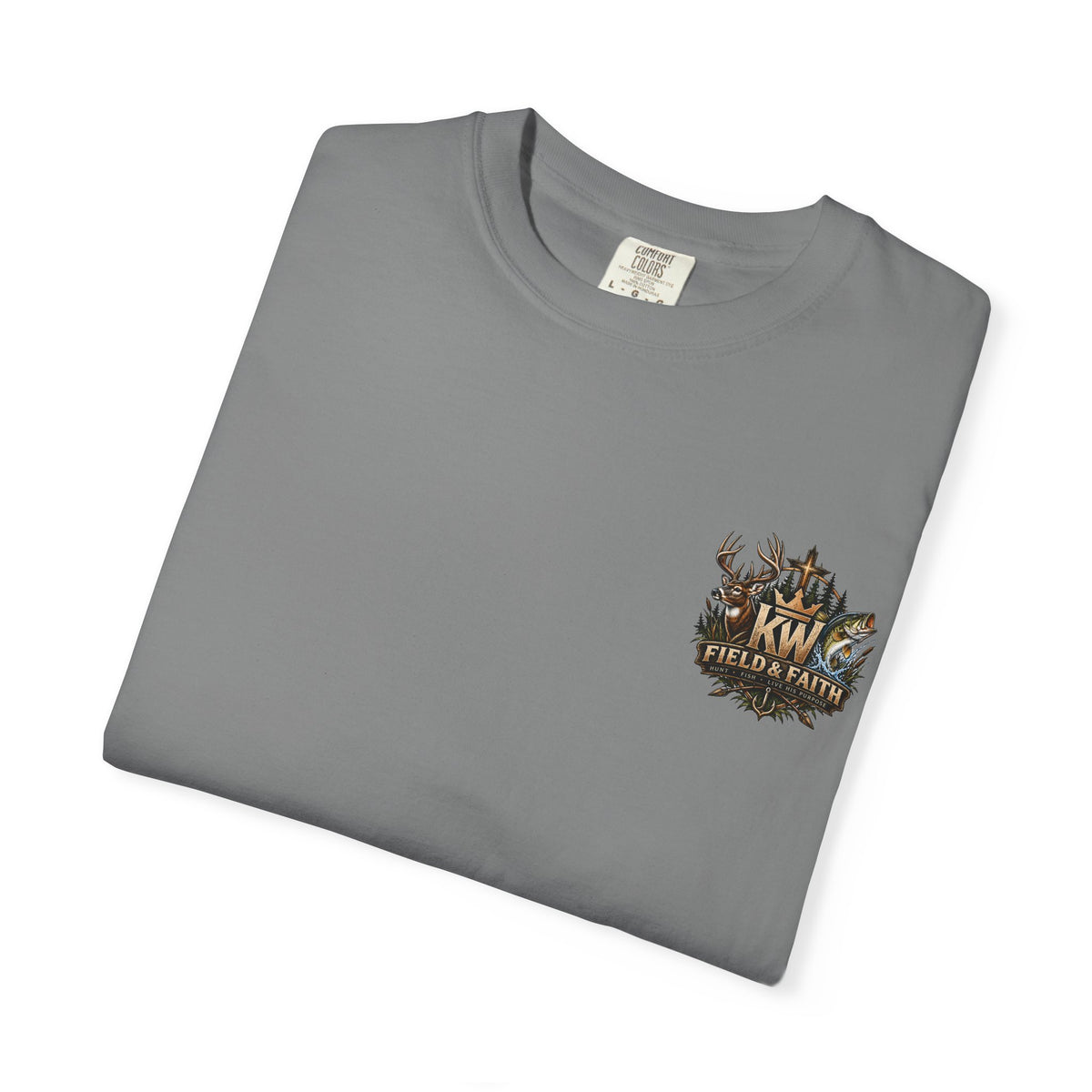 Hooked on a Greater Purpose Christian Fishing T-Shirt — Colossians 3:2