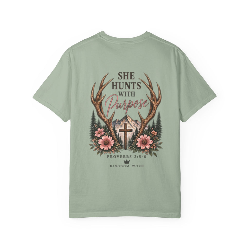 She Hunts With Purpose — Personalized Deer Hunting Tee