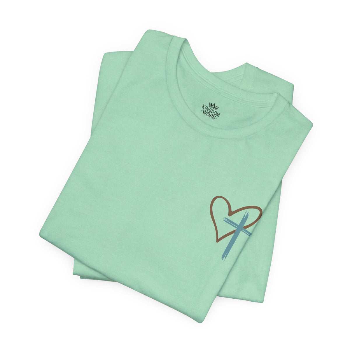 Jesus Has My Back Tee – Heart & Cross Tee