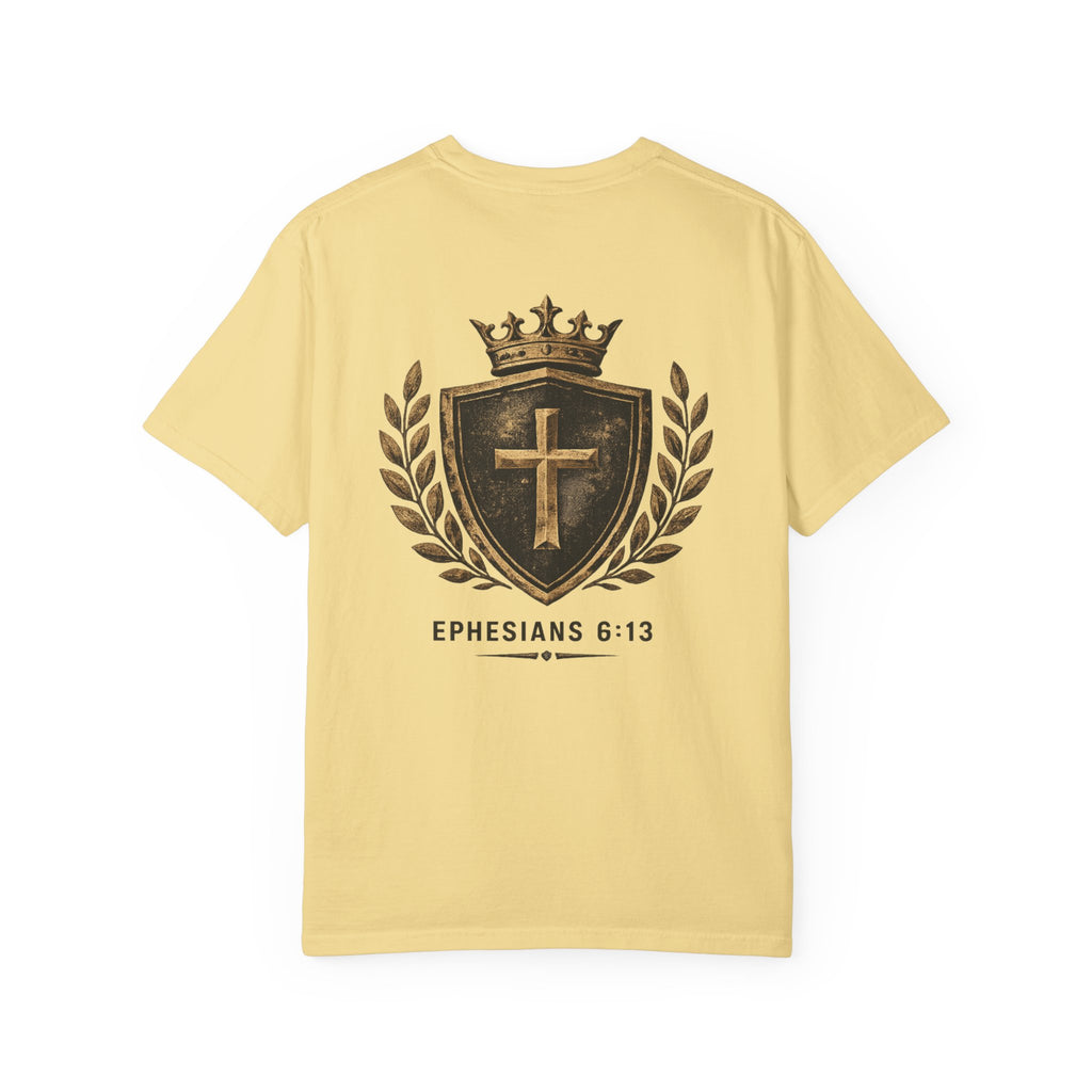 Ephesians 6:13 Christian T-Shirt — Shield & Crown
