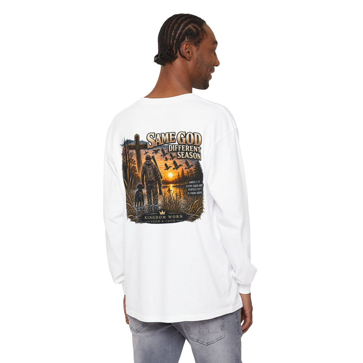 Kingdom Worn Same God Different Season Duck Hunter Long Sleeve Tee