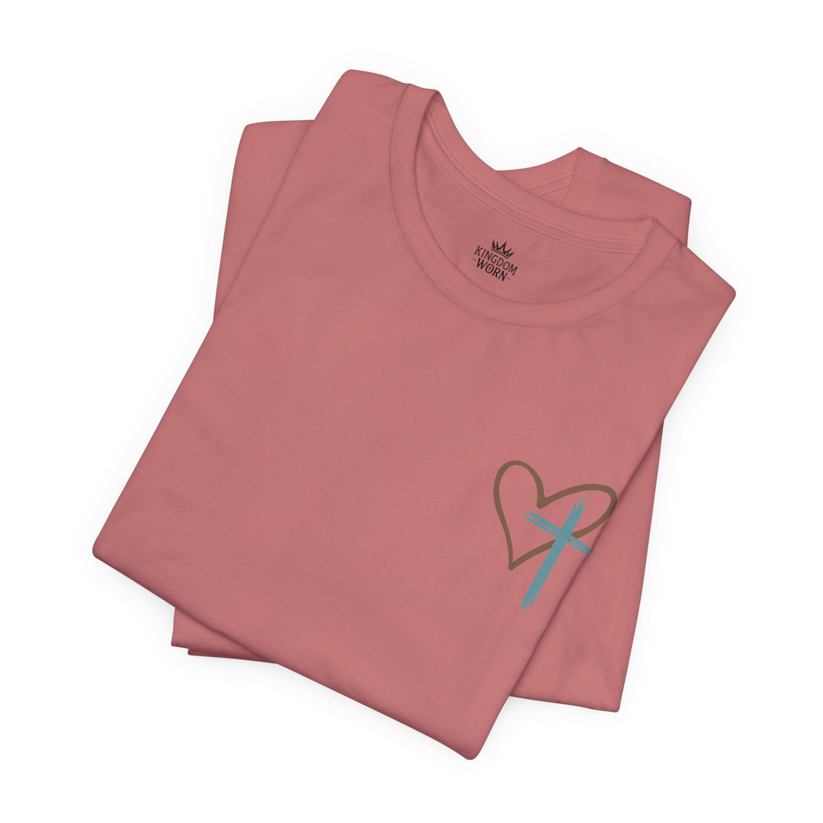 Jesus Has My Back Tee – Heart & Cross Tee