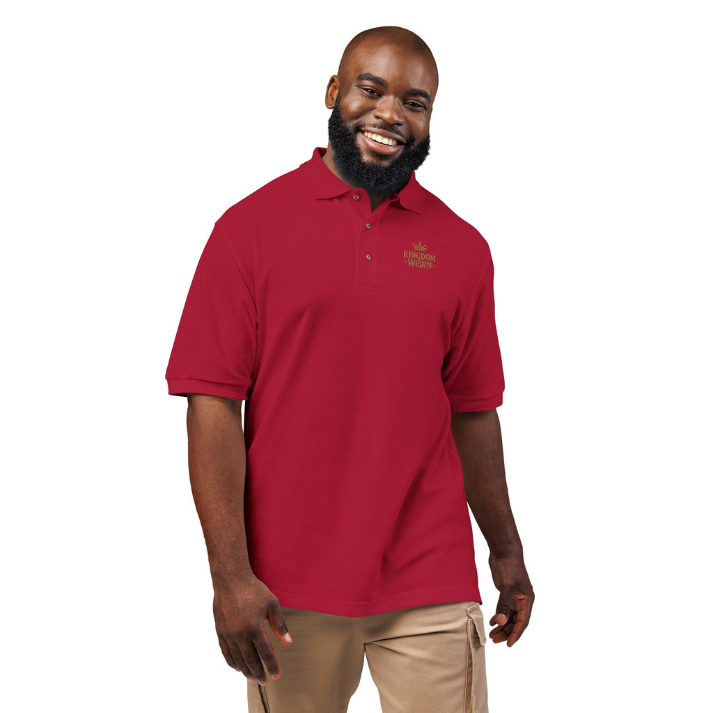 Embroidered Kingdom Worn Crown Logo Polo Shirt