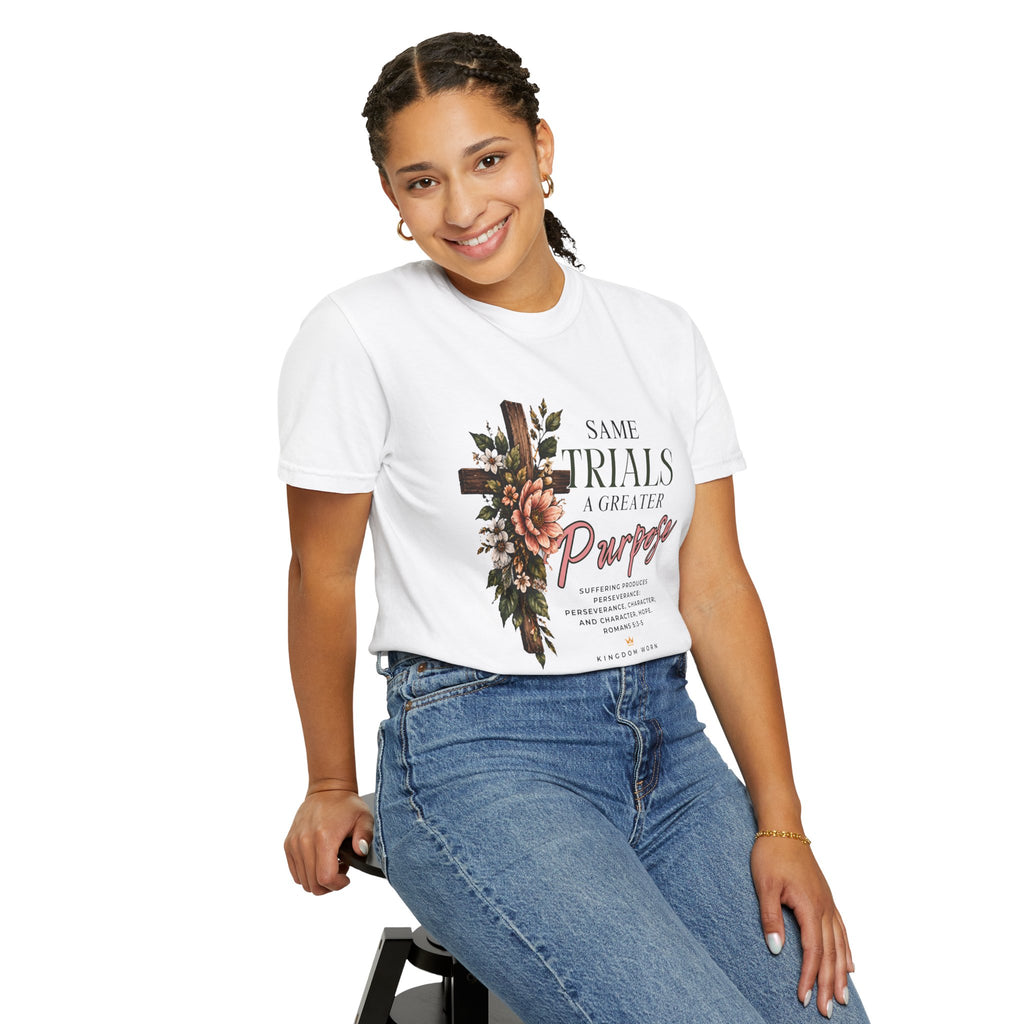 Same Trials, A Greater Purpose – Romans 5:3–5 Christian Print Tee