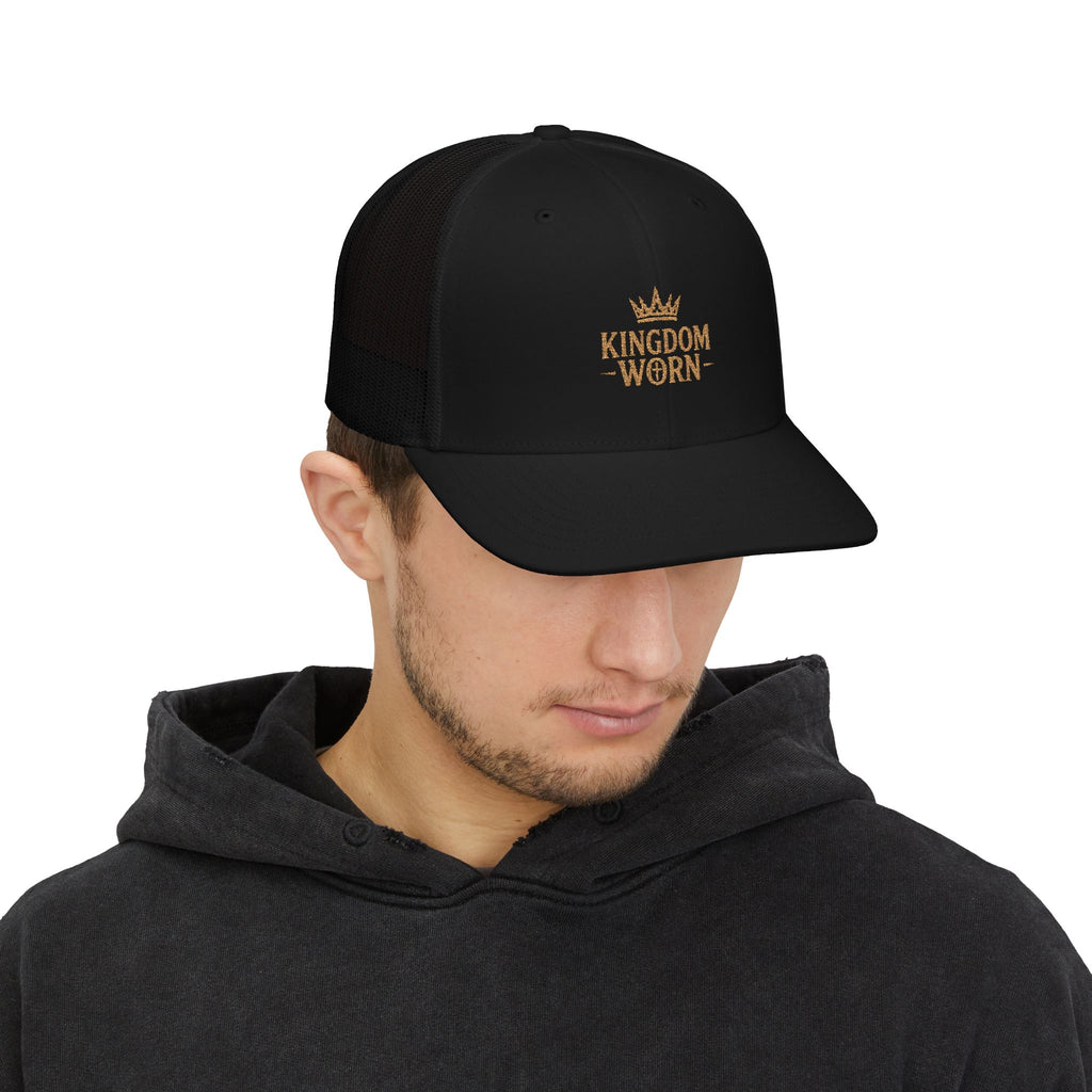 Kingdom Worn Embroidered Crown Trucker Hat