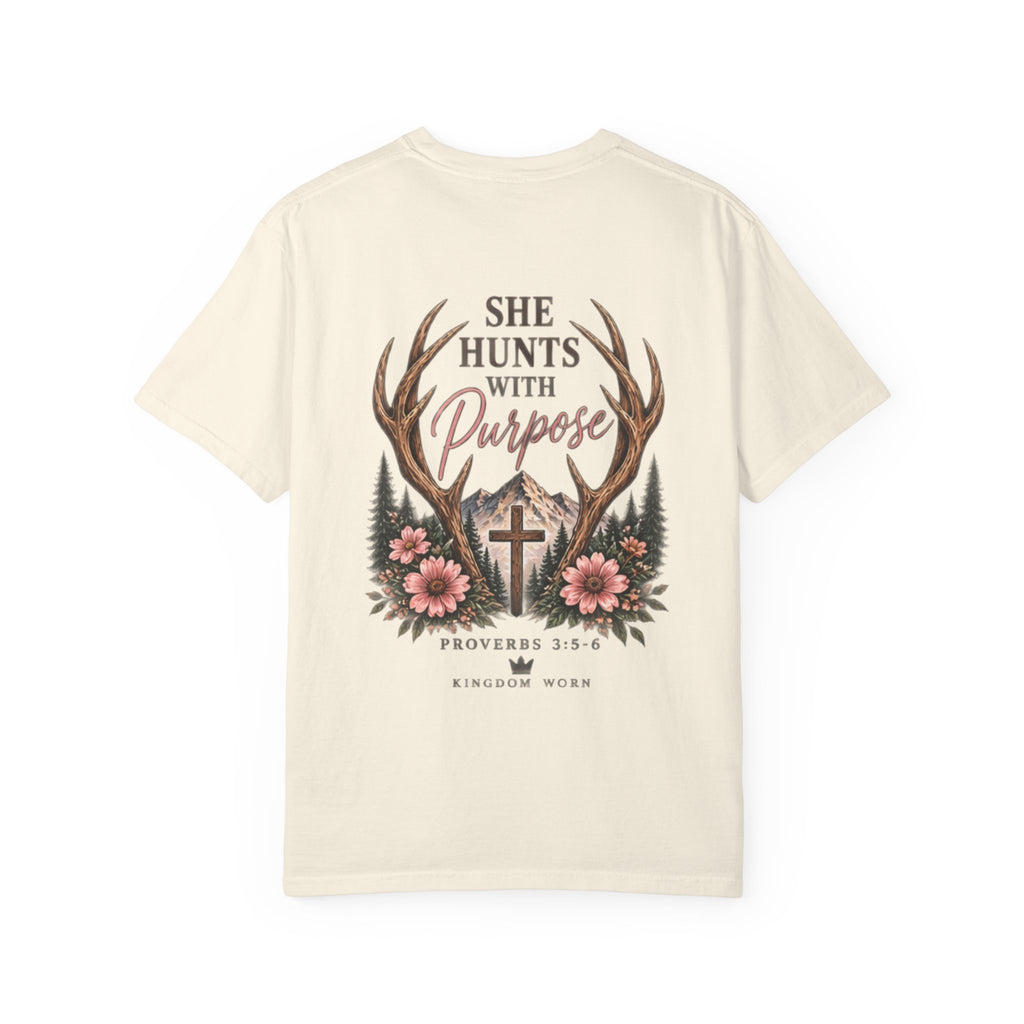 She Hunts With Purpose — Personalized Deer Hunting Tee