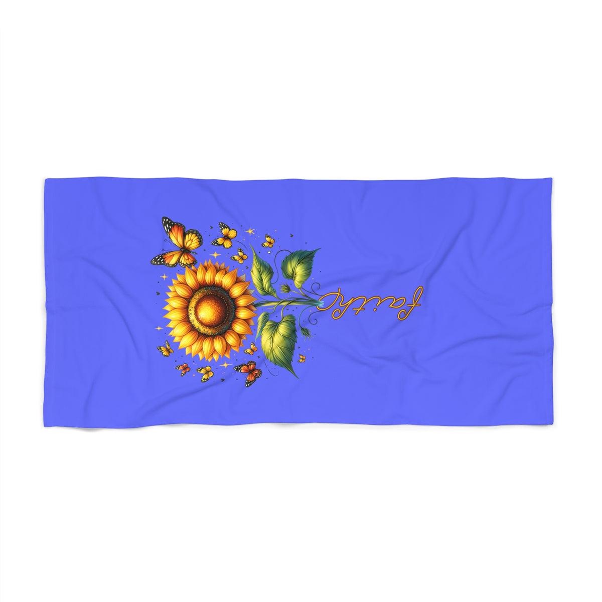 Sunflower & Butterflies Faith Beach Towel