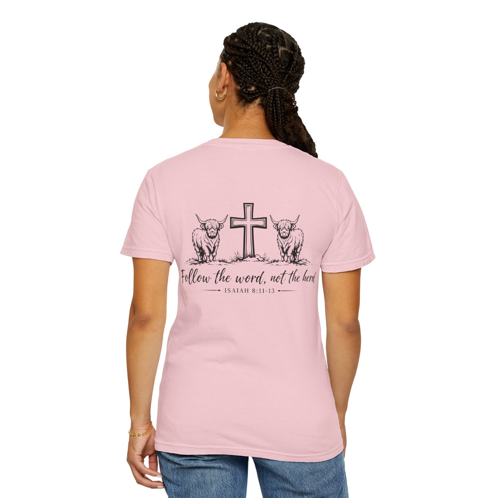 Isaiah 8 Tee Highland Cow Faith Tee-Follow the Word
