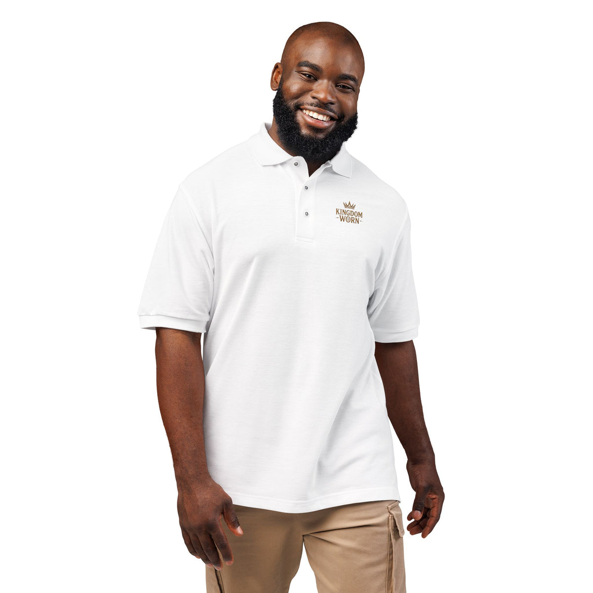 Embroidered Kingdom Worn Crown Logo Polo Shirt