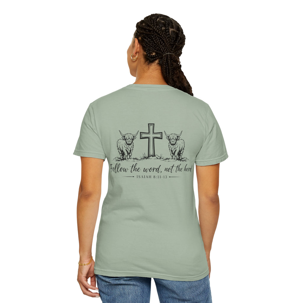 Isaiah 8 Tee Highland Cow Faith Tee-Follow the Word