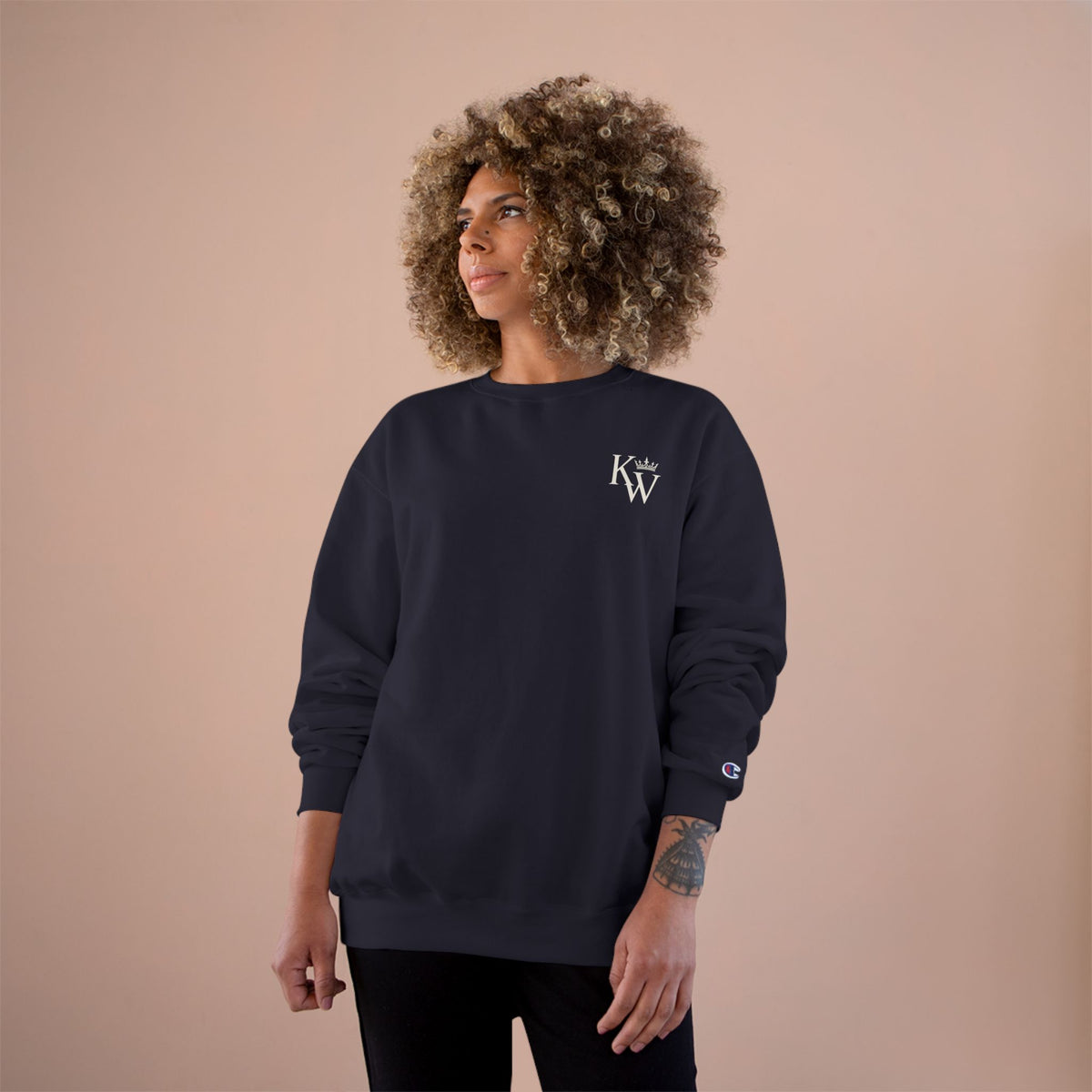 Greater Is He – 1 John 4:4 Lion Back Print Christian Crewneck