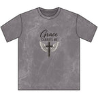 Grace Carries Me Vintage Crewneck Tee — Christian Faith Cross T‑Shirt