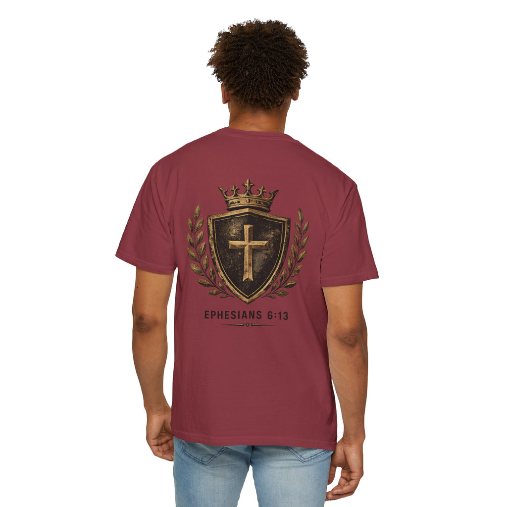 Ephesians 6:13 Christian T-Shirt — Shield & Crown
