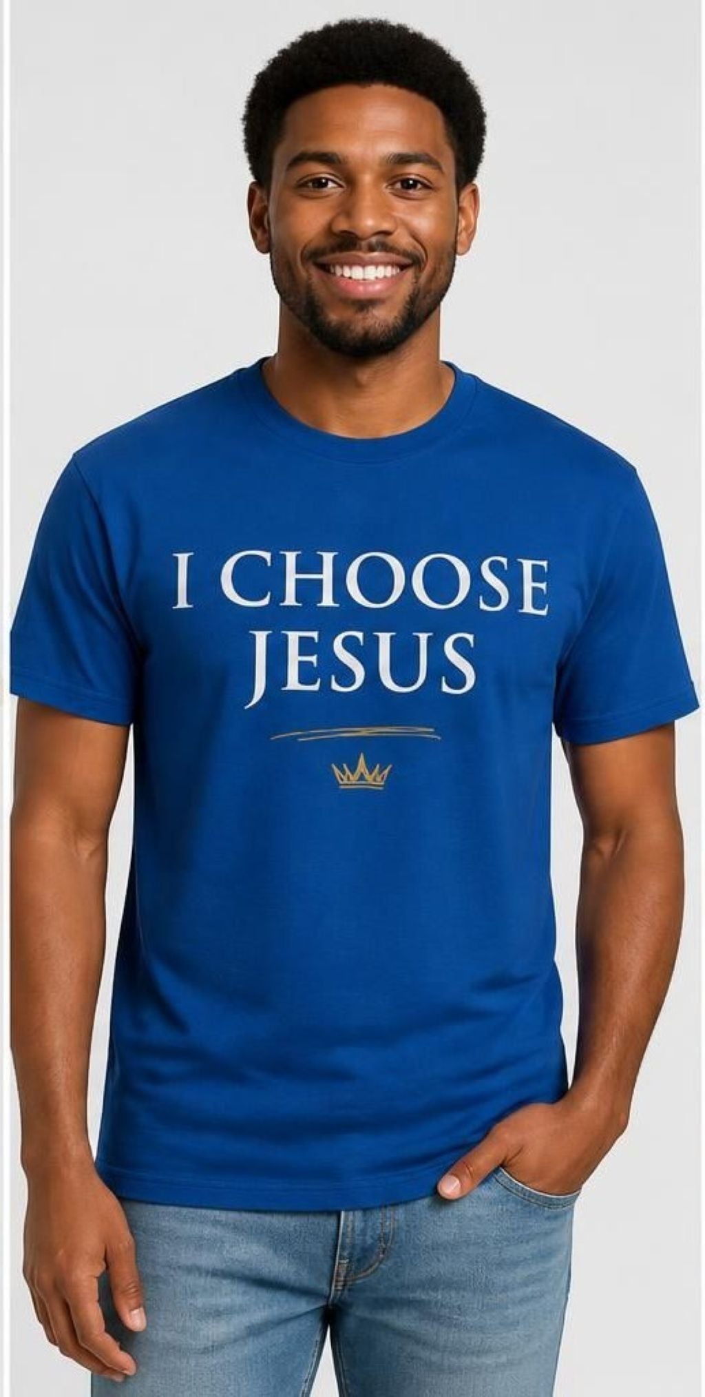 Kingdom Worn I Choose Jesus Crown Graphic Tee