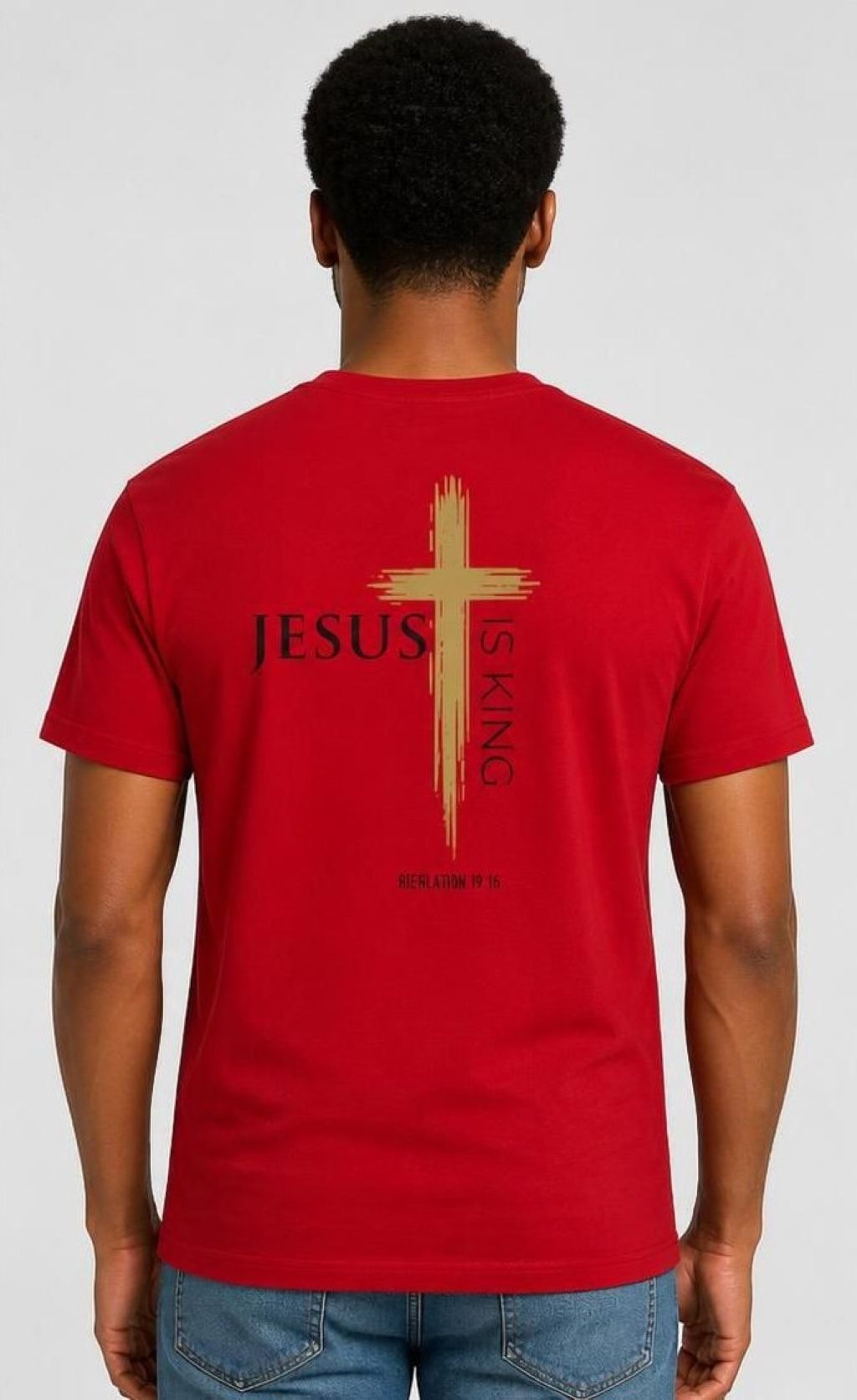 Jesus is King Christian T-Shirt with cross faith design